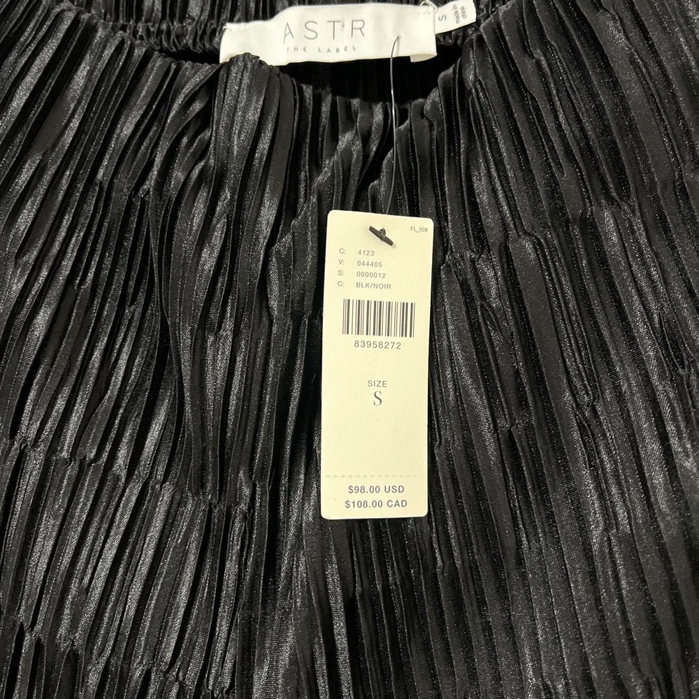 Anthropologie ASTR The Label Black Plisse Pants Minimalist Chic quiet luxury S - Picture 4 of 8